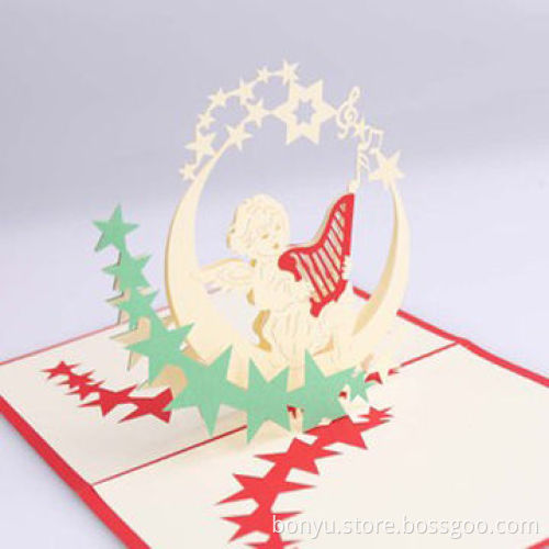 Customized greeting card, made of 300g art paper and 3D structure